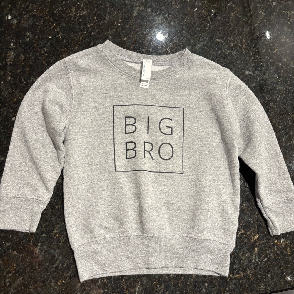 3T “big bro” sweater, heather grey